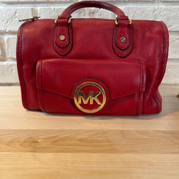 Michael Kors Satchel Red Leather - Picture 1 of 16